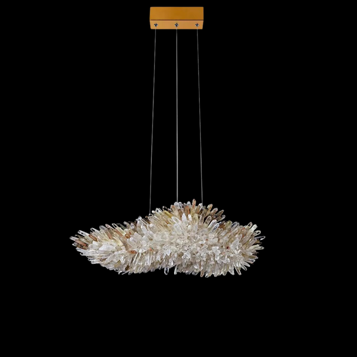 Modern Natural Crystal Wing Chandelier