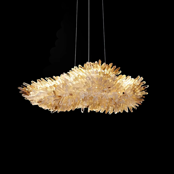 Modern Natural Crystal Wing Chandelier