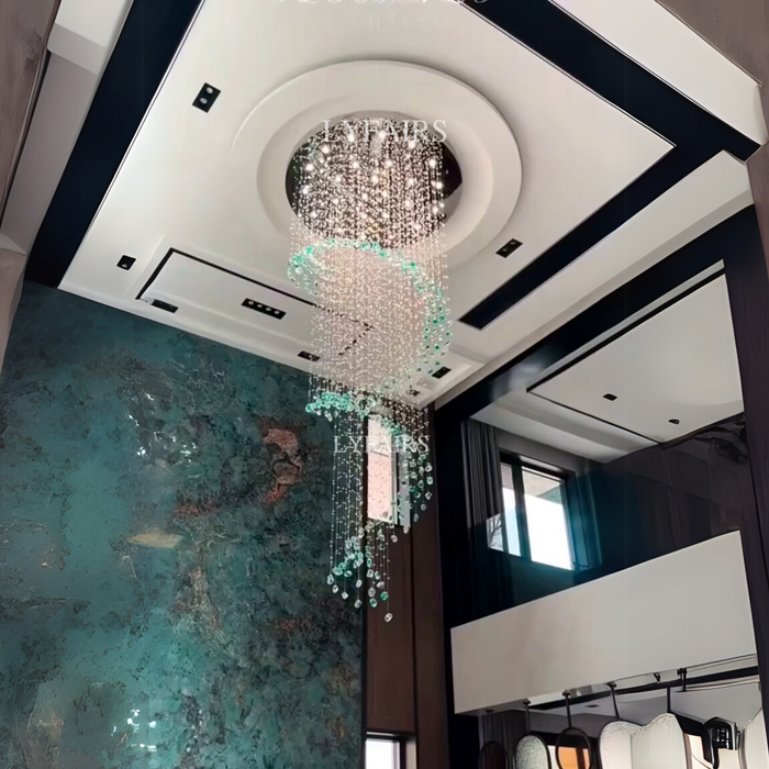 Modern Floating Spiral Stone Chandelier for High-ceiling