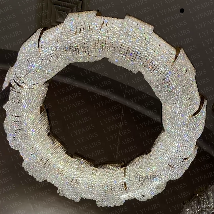 Modern Round  Donut Crystal Chandelier for Low-ceiling