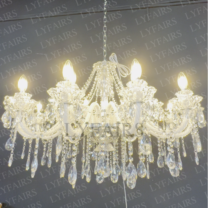 Rustic Antique European Candle Crystal Chandelier Popular Farmhouse Ceiling Light Fixture For Living Room