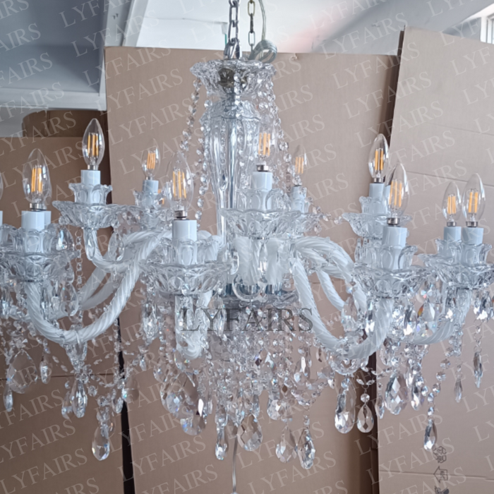 Rustic Antique European Candle Crystal Chandelier Popular Farmhouse Ceiling Light Fixture For Living Room