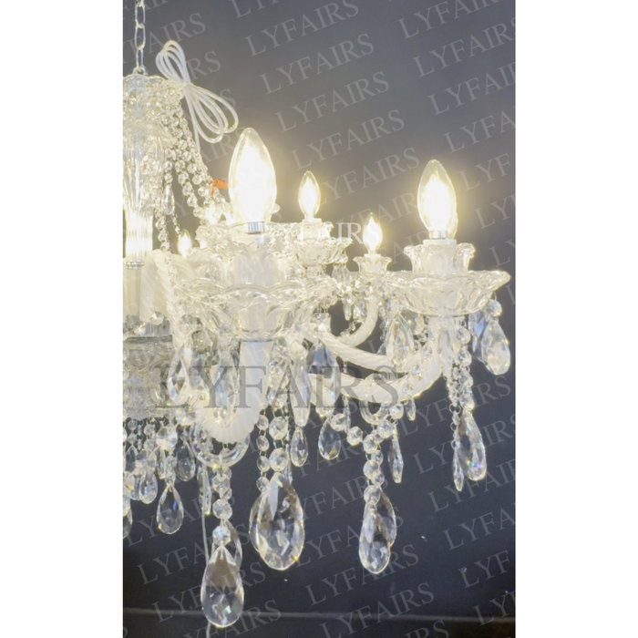 Rustic Antique European Candle Crystal Chandelier Popular Farmhouse Ceiling Light Fixture For Living Room