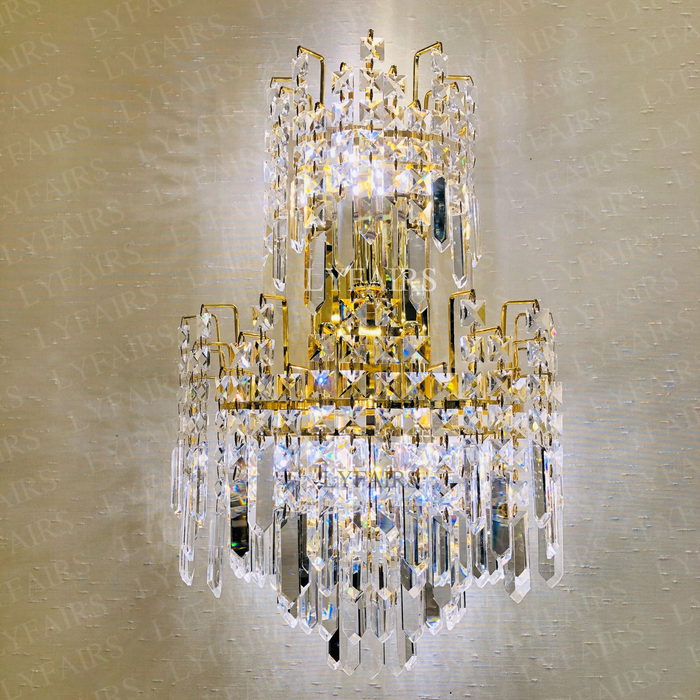 Modern Tiered Crystal Wall Lamp