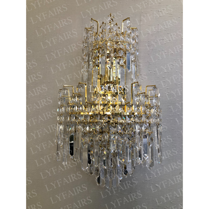 Modern Tiered Crystal Wall Lamp