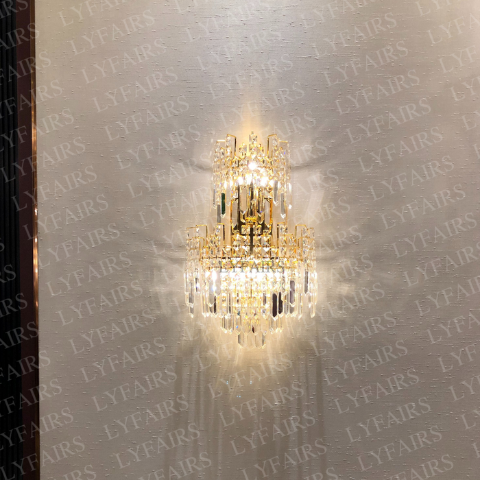 Modern Tiered Crystal Wall Lamp