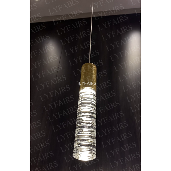 Modern 1/3-Light Cylindrical Crystal Pendant for Kitchen Island/Bedside