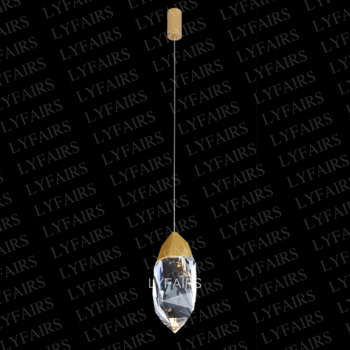 Modern Luxury Gold Foil Diamond Crystal Pendant