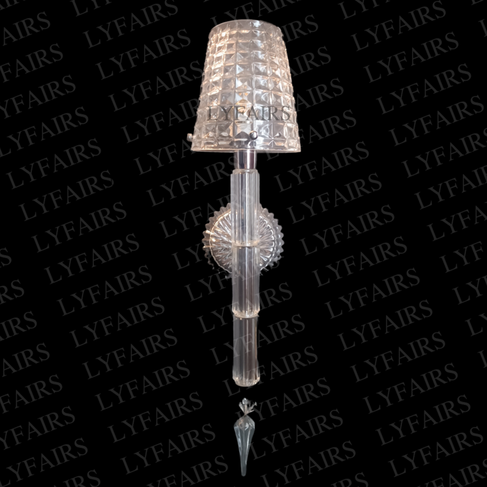 Luxury 1-Light 24%Pbo Glass Lampshade Crystal Wall Lamp