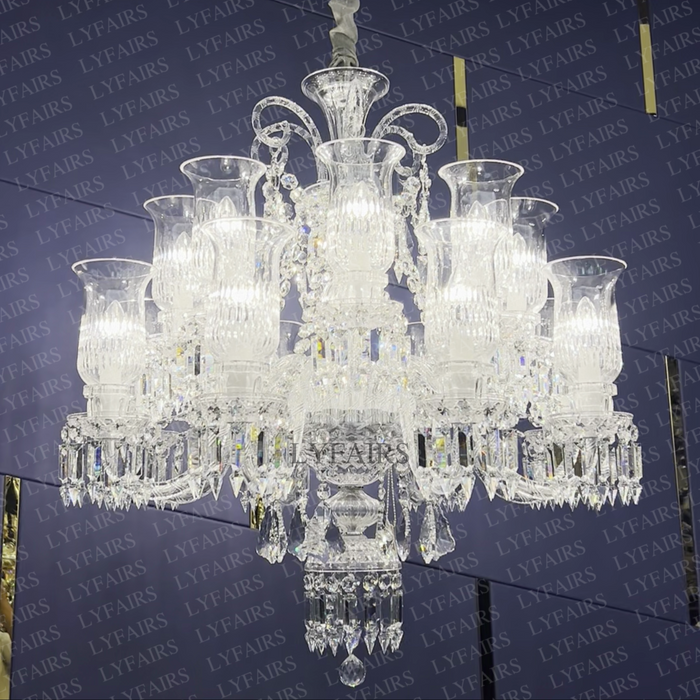 Luxury Elegant Floral Lampshade Crystal Chandelier for Low-ceiling/Apartment