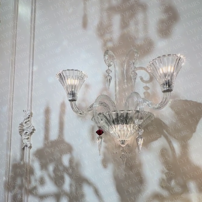 Luxury 2/3-Arm Oriental Classical Crystal Wall Lamp