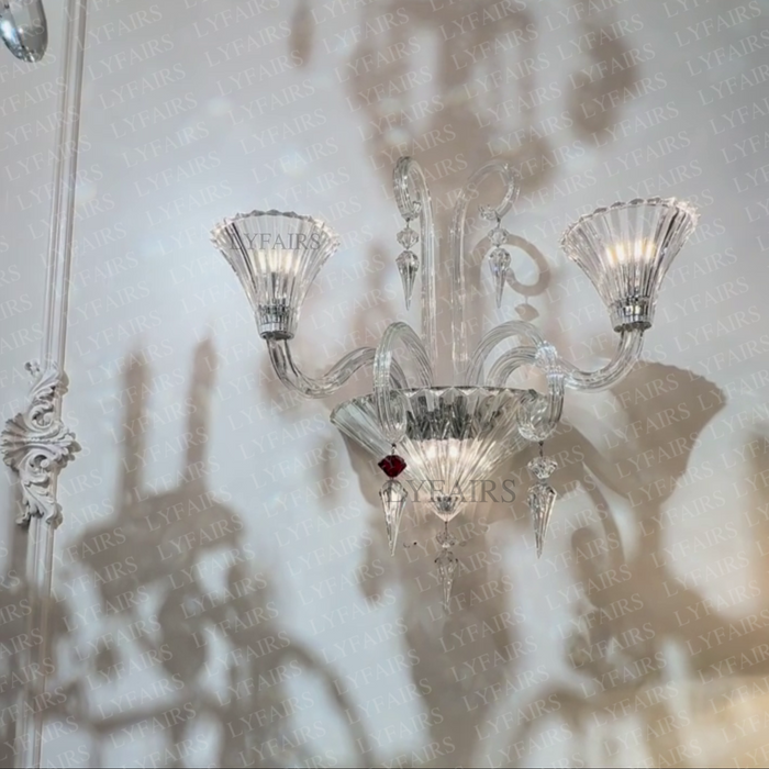 Luxury 2/3-Arm Oriental Classical Crystal Wall Lamp