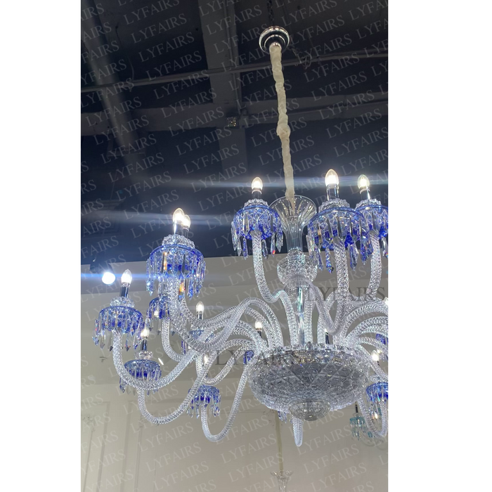 Modern Fancy Blue Crystal Chandelier for Living Room/Bedroom