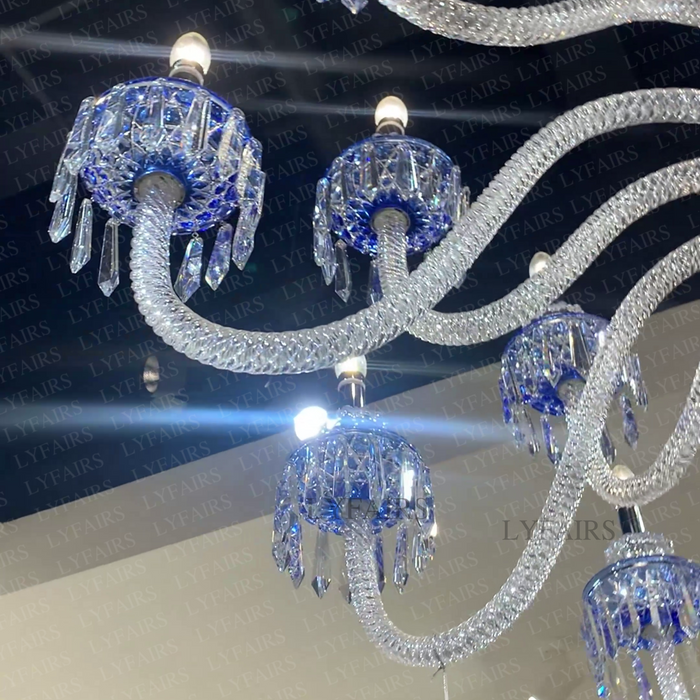 Modern Fancy Blue Crystal Chandelier for Living Room/Bedroom