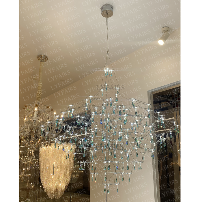 Modern Art Design Firefly Classical Green Crystal Chandelier