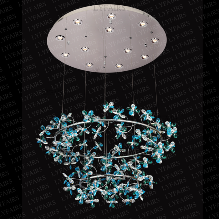 Modern Luxury 1/2/3-Tier Floral Crystal Ring Chandelier for Living Room/Staircase/Foyer