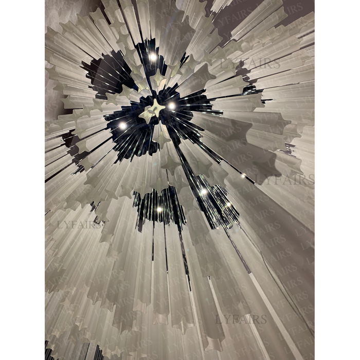 Modern Floating Star Glass Tube Chandelier