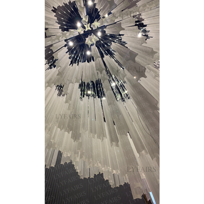 Modern Floating Star Glass Tube Chandelier