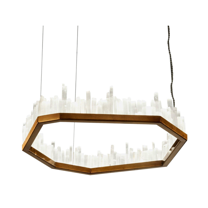 Modern Irregular Natural Crystal Chandelier for Living/Dining Room