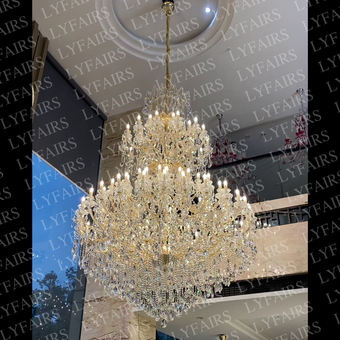 Extra Large Multi-layers Candle Chandelier in Chrome/Gold Finish Color