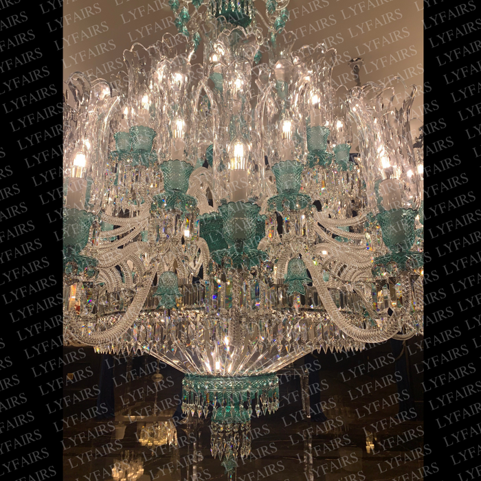 Luxury Classic Candle Light Tiffany Green Crystal Chandelier for Livng Room/Staircase/Foyer