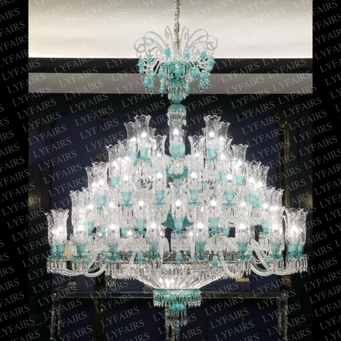 Luxury Classic Candle Light Tiffany Green Crystal Chandelier for Livng Room/Staircase/Foyer