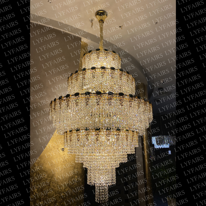 Luxury Multi-tier Jade Crystal Chandelier for Living Room/Staircase/Foyer