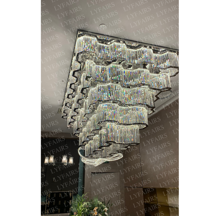 Modern Flush Mount Light Fixture/Chandelier in Chrome Finish For Hallway/ Hotel Lobby/Dining Room