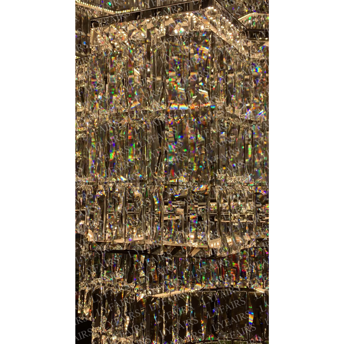 Extra Large Luxury Multi-layered Waving Chandelier in Chrome Finish Color