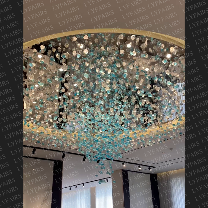 Modern Luxury Multicolor Glass Stone Chandelier for Hotel/Living Room/Restaurant