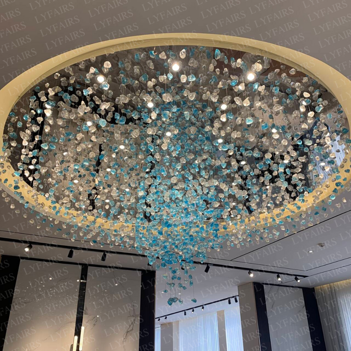 Modern Luxury Multicolor Glass Stone Chandelier for Hotel/Living Room/Restaurant