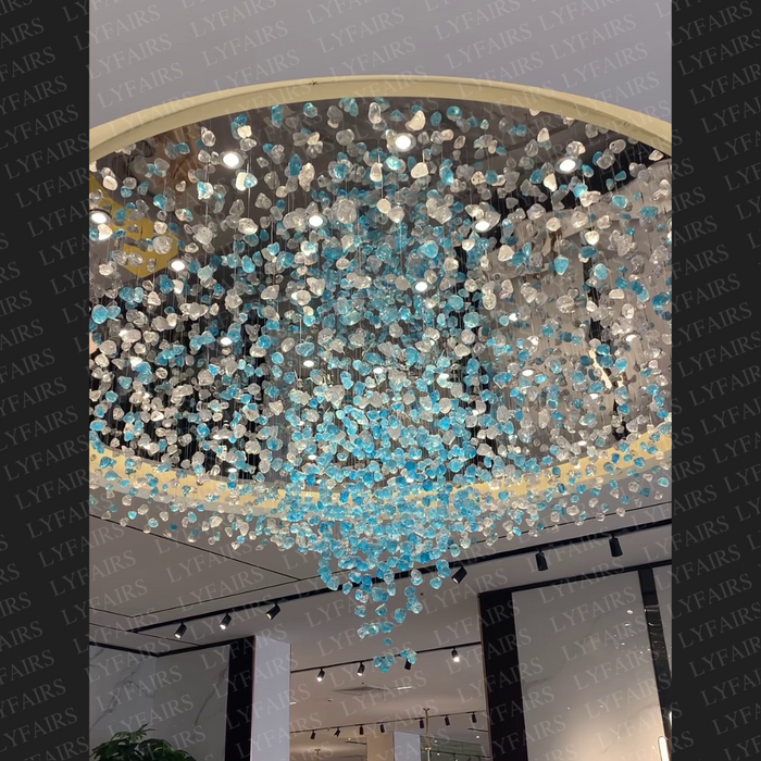 Modern Luxury Multicolor Glass Stone Chandelier for Hotel/Living Room/Restaurant