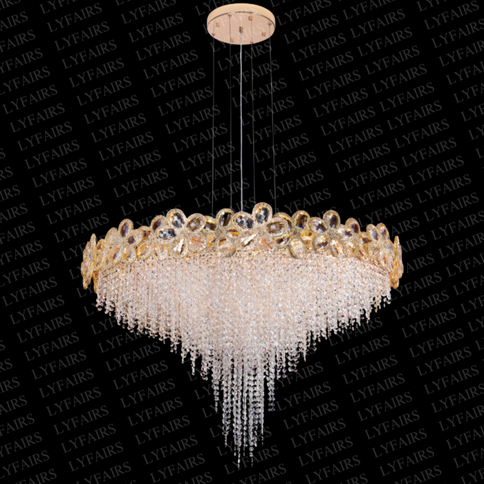 Modern Flower Crystal Tassel Chandelier for Living Room/Dining Room