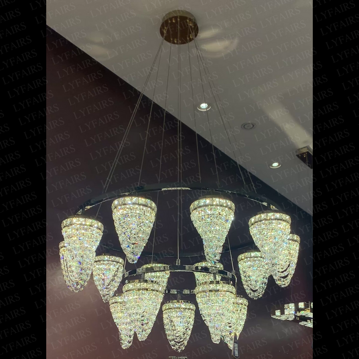 Modern Light Luxury 2-Tier Conch Crystal Chandelier