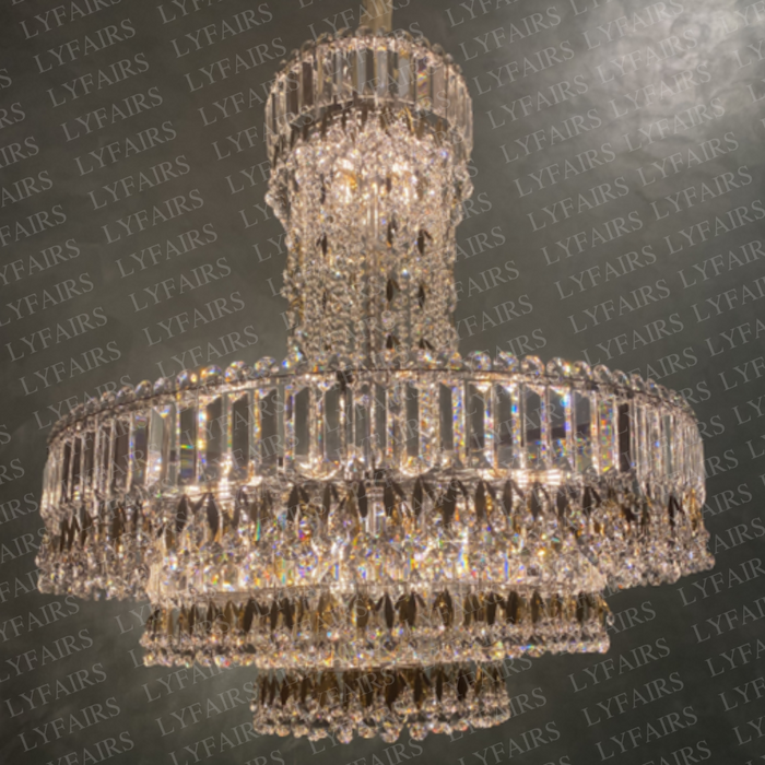 Luxury Empire Leaves Funnel Crystal Chandelier for Staircase/Foyer/Living Room