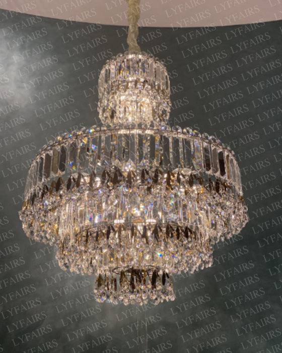 Luxury Empire Leaves Funnel Crystal Chandelier for Staircase/Foyer/Living Room