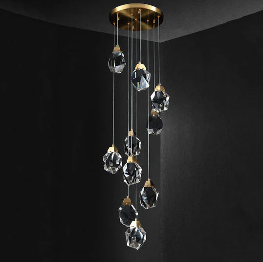 Modern Creative Crystal Prisms Stone Chandelier for Staircase/Foyer/Loft