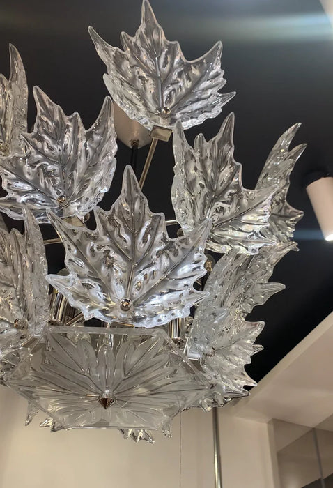 Modern Creative Clear Crystal Maple Leaf Chandelier for Living Room/Bedroom