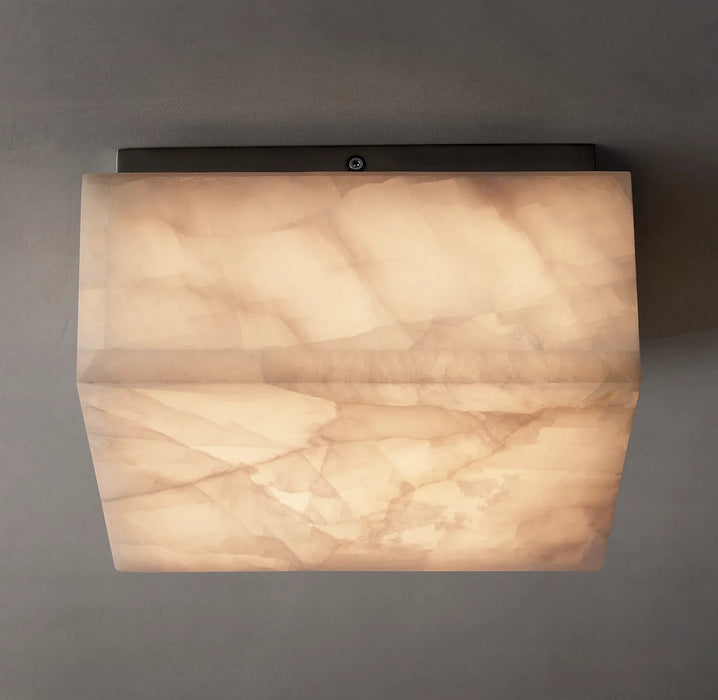 Modern Square Flush Mount Marble Chandelier