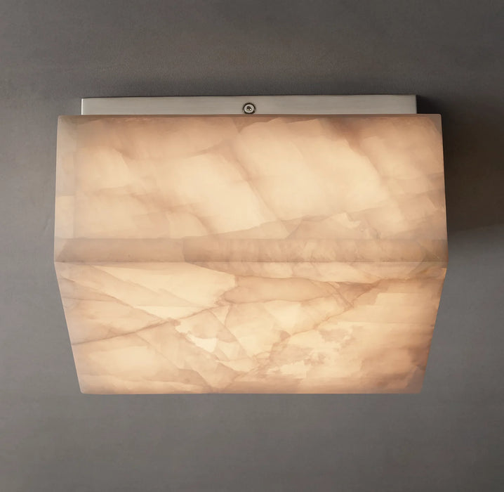 Modern Square Flush Mount Marble Chandelier