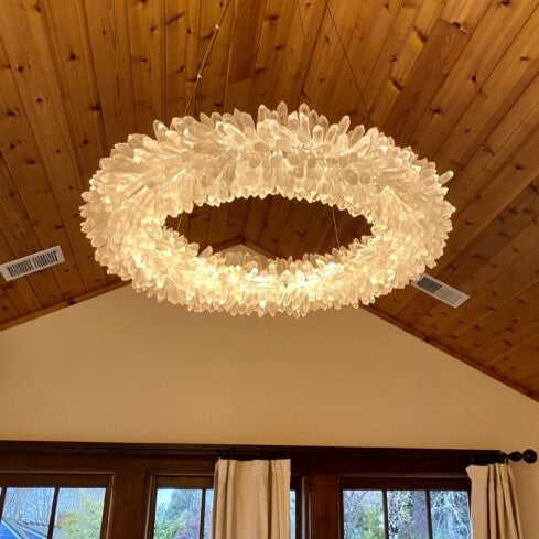 Modern Round/Oval/Linear/Square Natural Crystal Chandelier