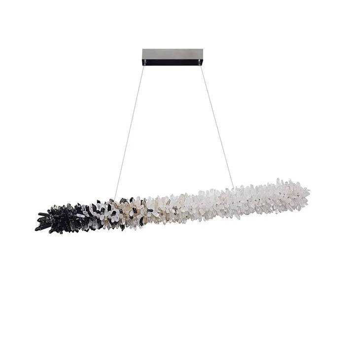 Modern Linear Natural Crystal Stick Chandelier