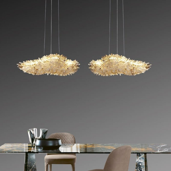 Modern Natural Crystal Wing Chandelier