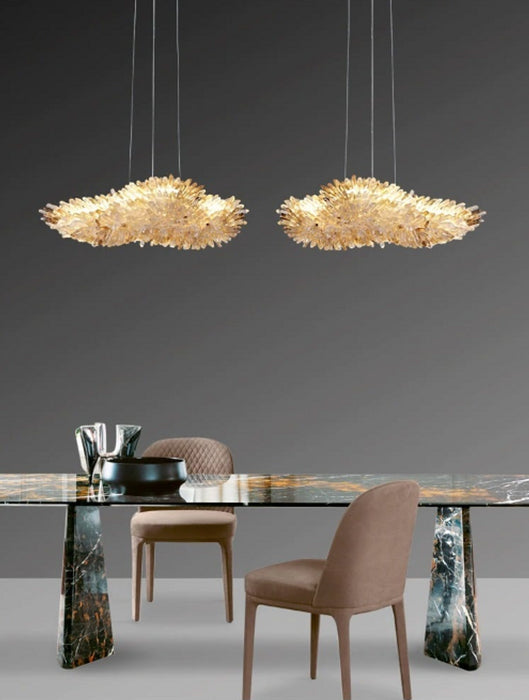 Modern Natural Crystal Wing Chandelier