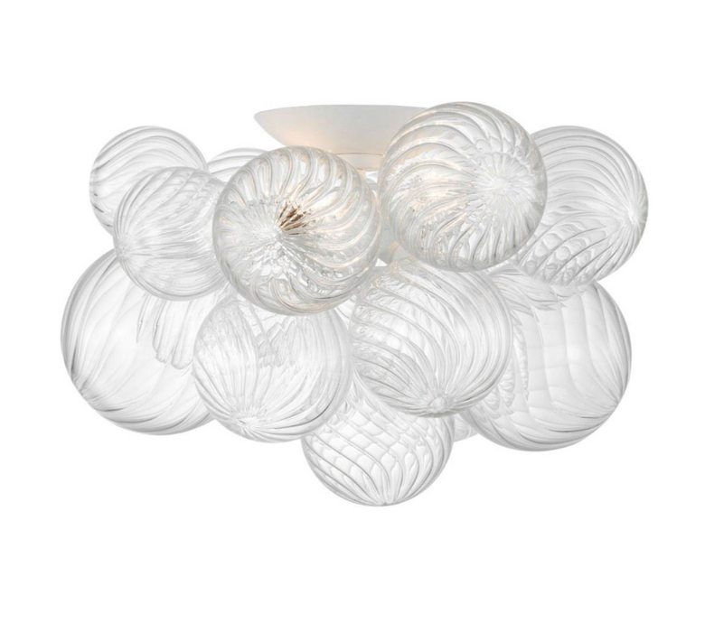 Modern Flush Mount Balloon Glass Chandelier for Low-ceiling