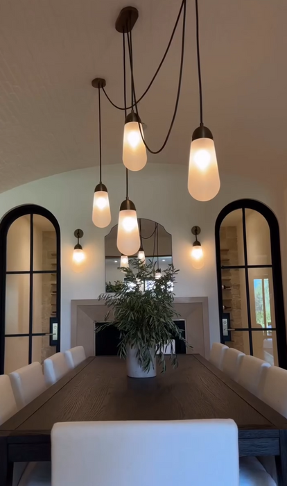 Modern Floating Pears-inspired Frosted Glass Pendant for High-ceiling