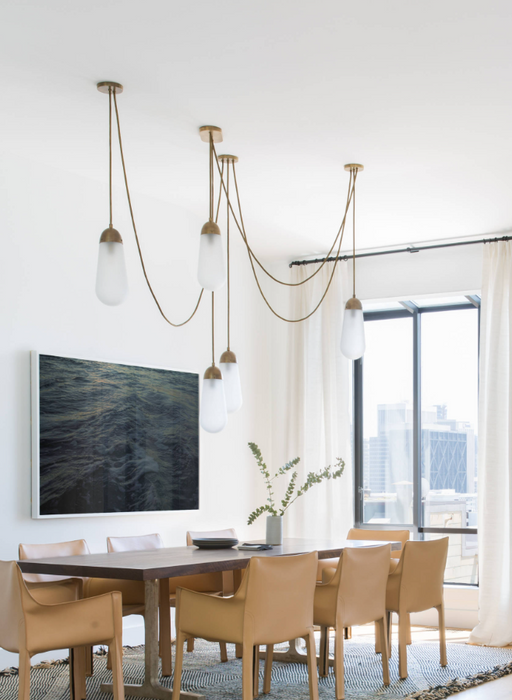 Modern Floating Pears-inspired Frosted Glass Pendant for High-ceiling