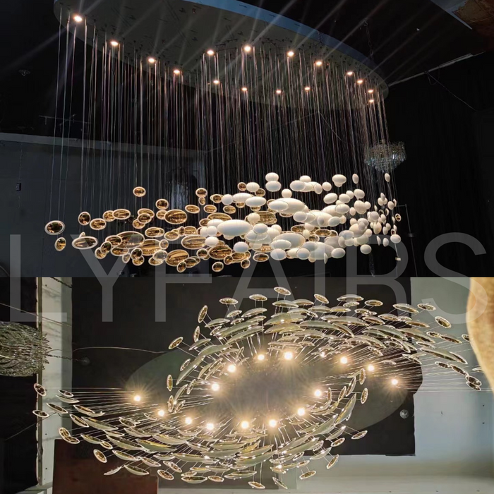 Modern Artistic Unique Golden Dragon Egg Pendant Ceiling Light Fixture for Dining Room