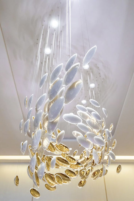 Modern Artistic Unique Golden Dragon Egg Pendant Ceiling Light Fixture for Dining Room