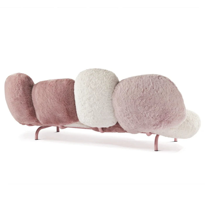 Divano Fuzzy Cloud rosa/bianco/nero